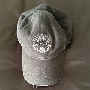 Balenciaga Dark Gray Embroidered Cap